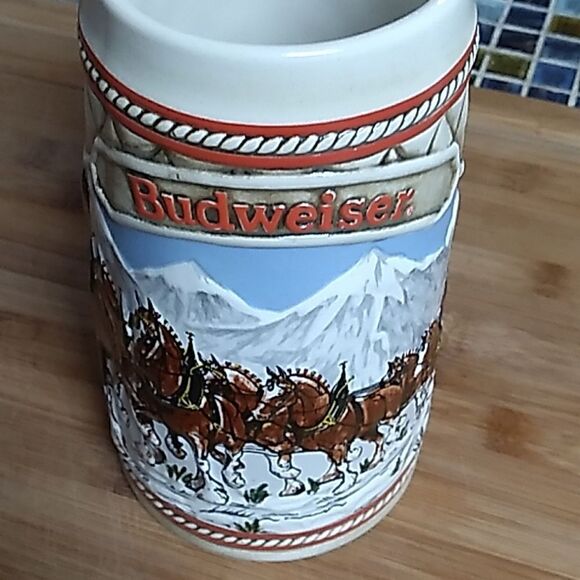 Budweiser vintage 1985 Anheuser-Busch Inc Clydesdales Ceramarte beer ste… - Picture 5 of 12